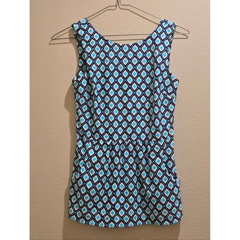 NWOT Jude Connally Millie Blue Diamond Peplum Top Sz XS - Picture 1 of 4